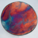 Copper Sunrise Platter, Raku Pottery
