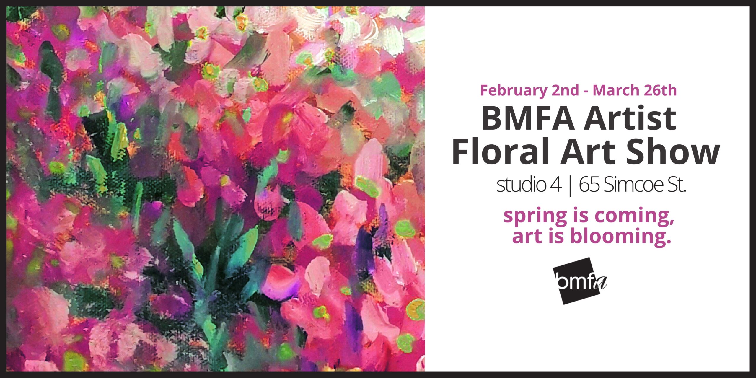 BMFA Artist Floral ArtShow with image of flower painting