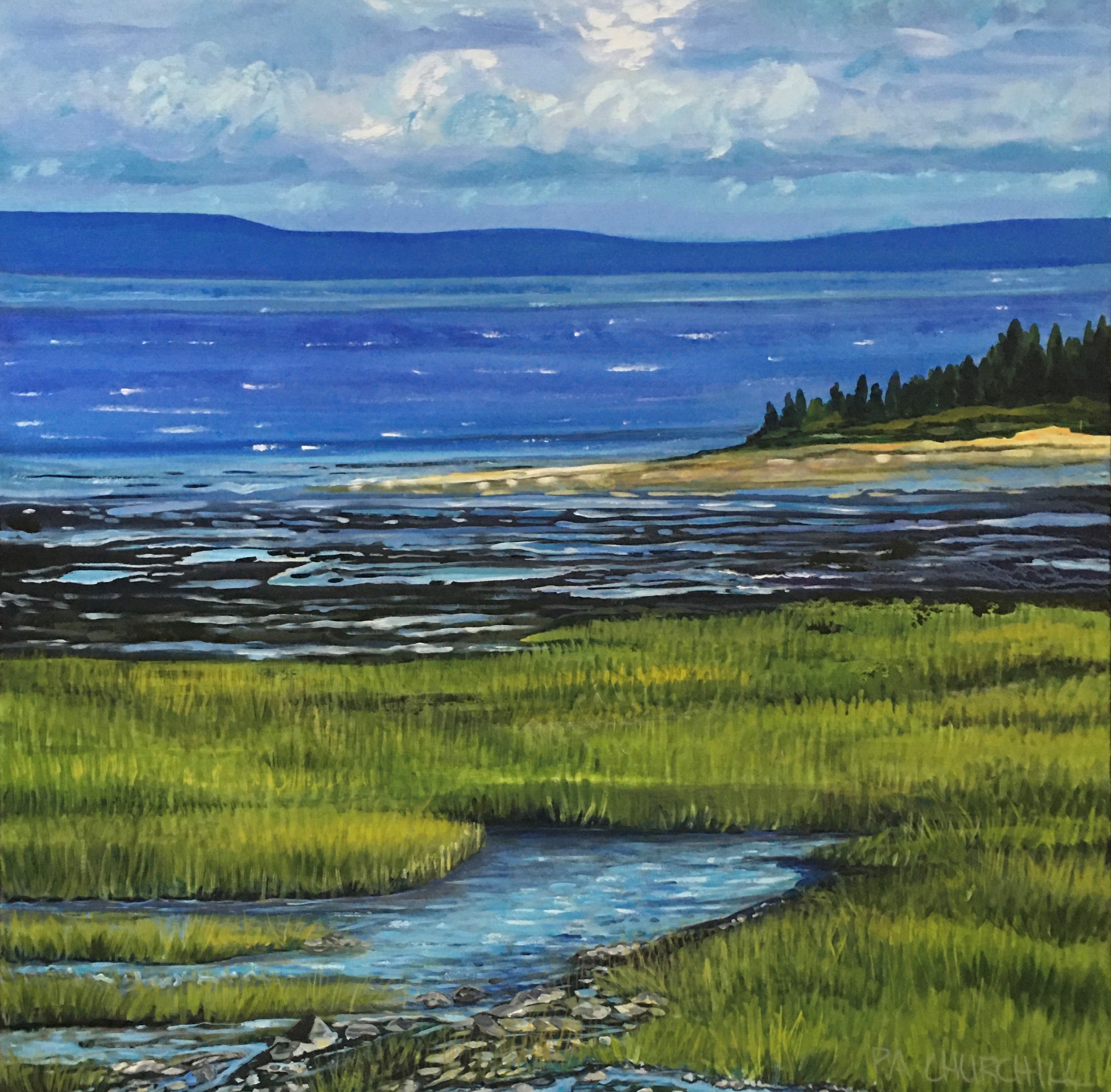 Spring on the Marsh 36x36 $1425 Acrylic